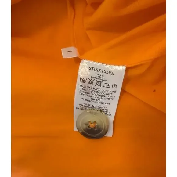 Stine Goya Orange Sleeveless Organic Cotton Tailored Vest Size L New w/ Tags - Picture 4 of 7